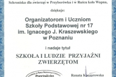 "Szkoła i ludzie przyjaźni zwierzętom"