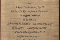 Konkurs "Zbieramy makulaturę - Oszczędzamy lasy"