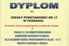 Międzyszkolny Konkurs Matematyczny