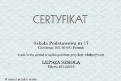 Projekt "Lepsza Szkoła 2014/2015"